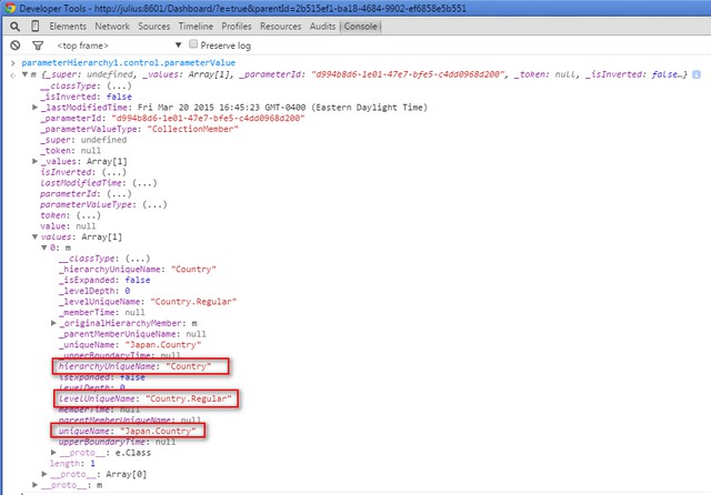Browser developer tools' console