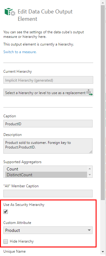 Set up the security hierarchy and its custom attribute