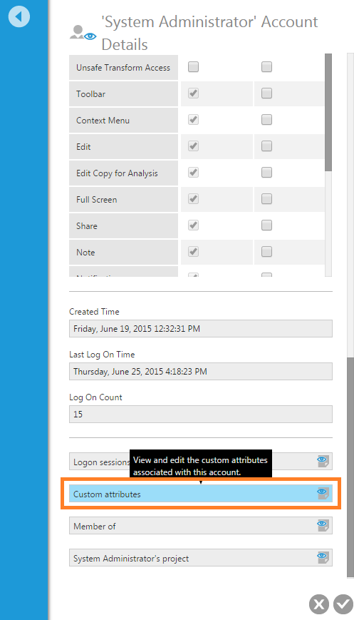 Edit custom attributes for a user