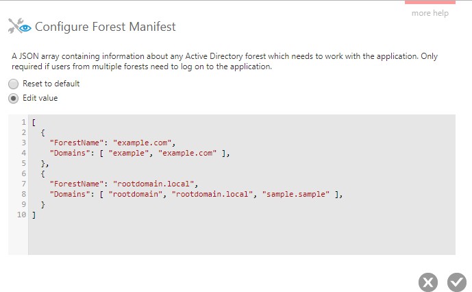 Manifest example with two forests 
