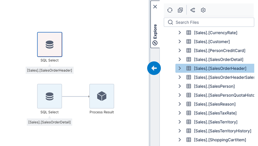 Drag a second table to the canvas