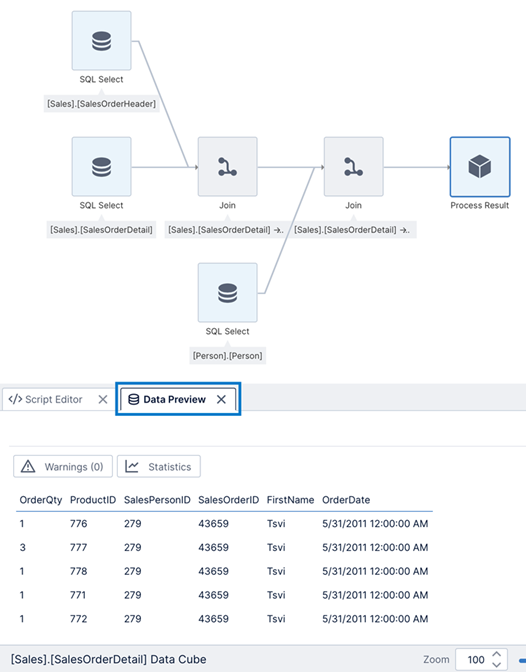 Select Data Preview to preview the resulting data