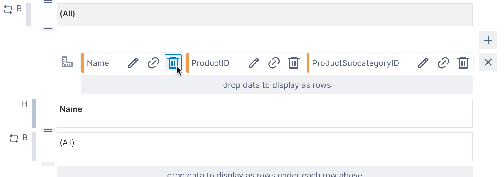 Delete subcategory names from the product rows