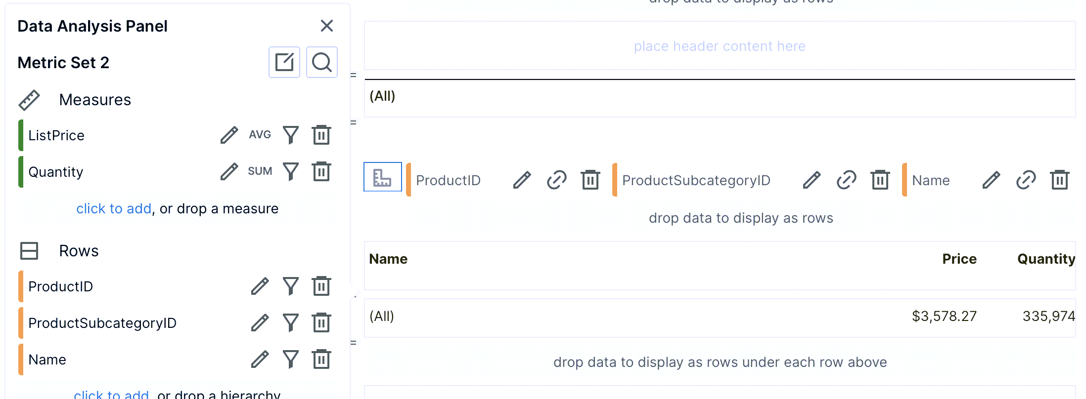 Product row design complete