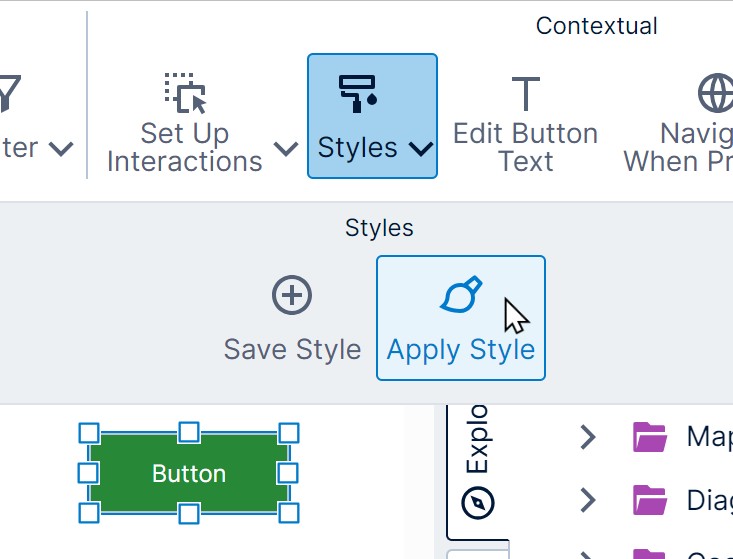 Click Apply Style in the toolbar 