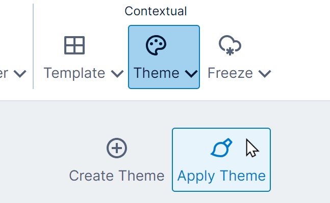 Click Apply Theme in the toolbar