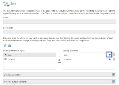 Change sort direction
