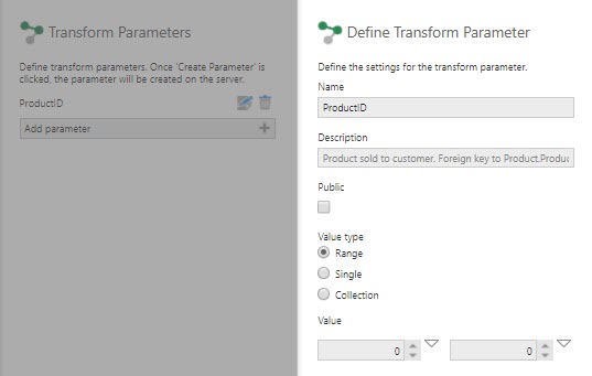 Output element filter parameter