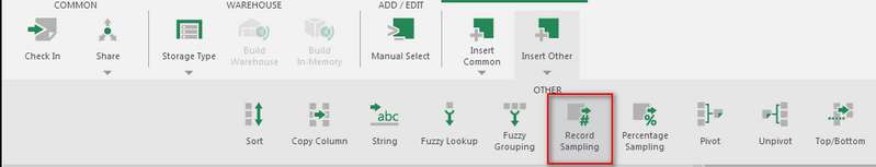 Adding from the toolbar