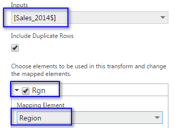 First column mapping