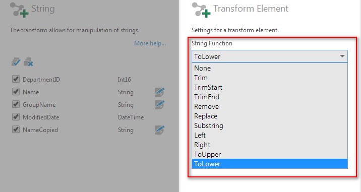 Choose a string function