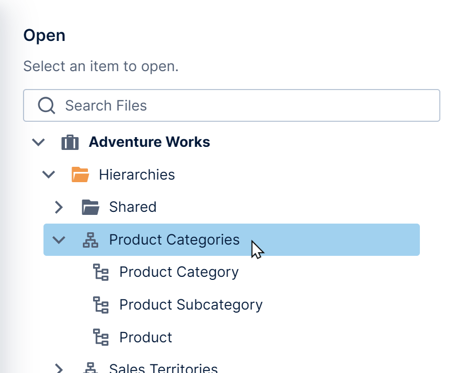 Select a hierarchy or level to use as a replacement