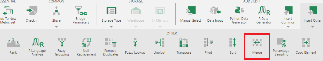 Adding the Merge transform