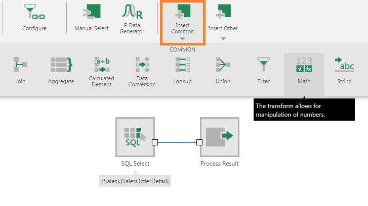  Select connection link and insert the transform