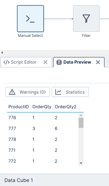 Manual select sample output