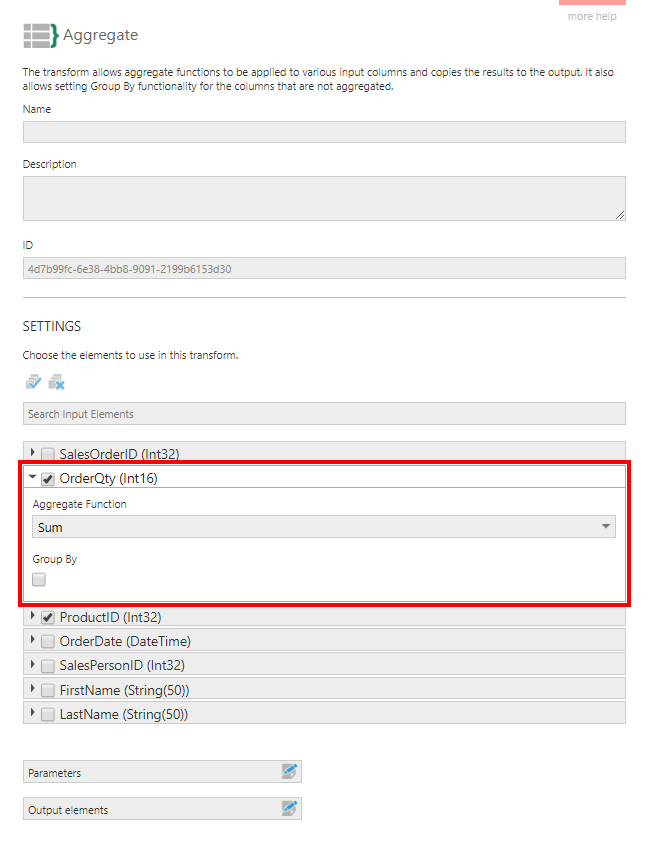  Choose the aggregate gunction