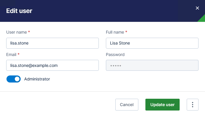 Use this work area to edit a user in your environment.