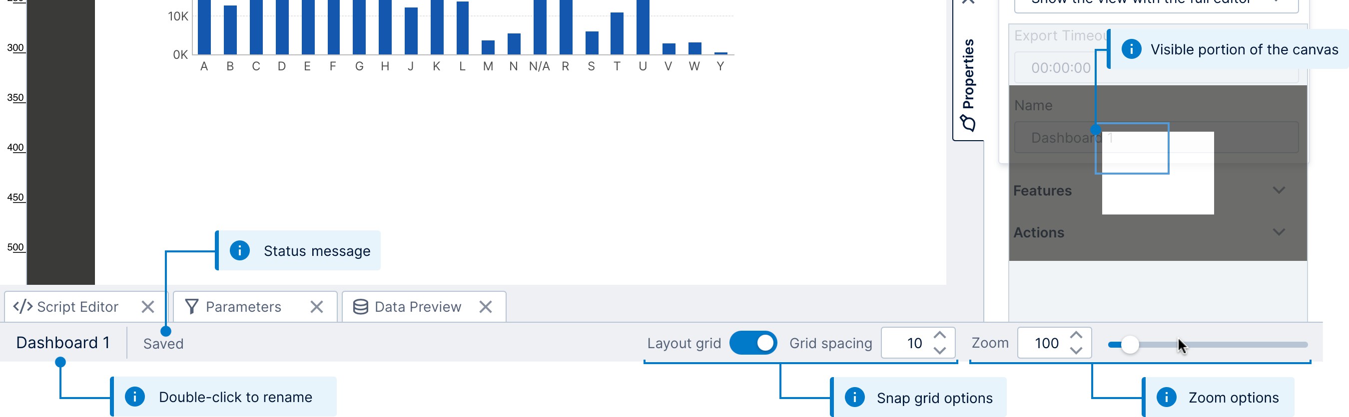 Status bar for a dashboard
