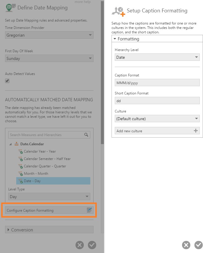Configure caption formatting