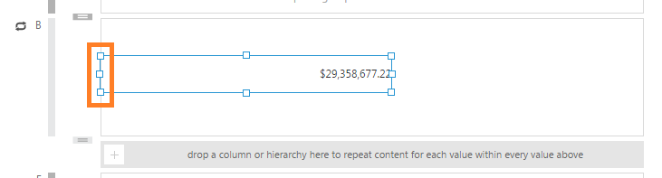 Element is resized to the region edge