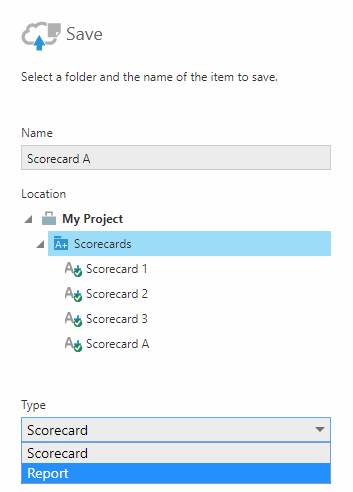 Save a scorecard as a report