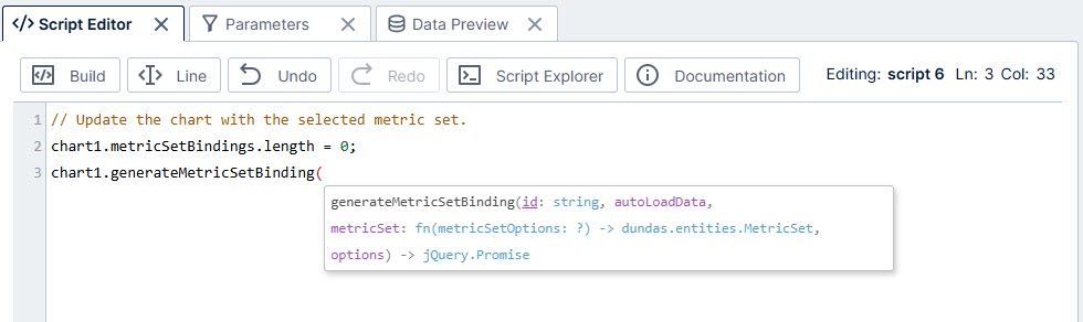 Auto-complete popup showing method signature and highlighting the next parameter that is required 