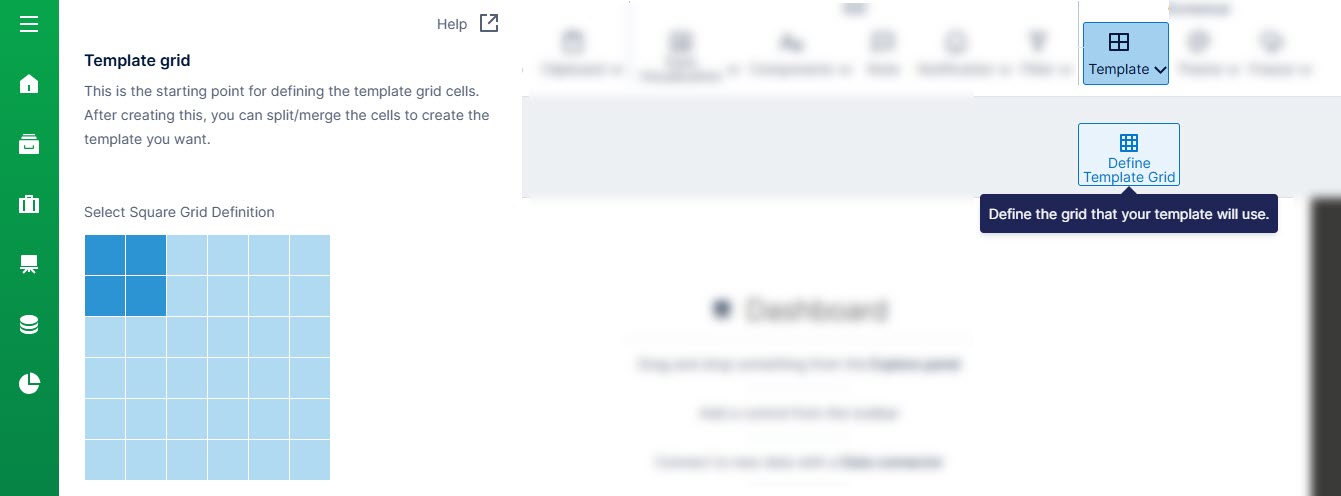 Define a 2x2 template grid