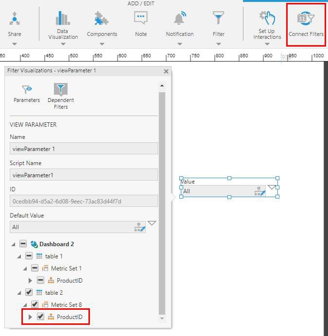 Filtering the formula visualization