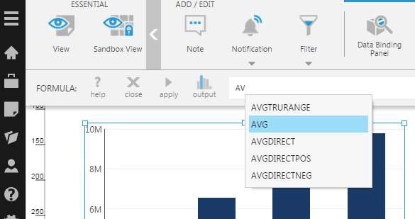 Entering a formula in the Formula bar