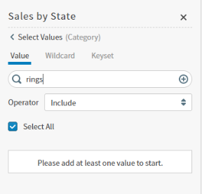 Enter a value, such as rings, to add