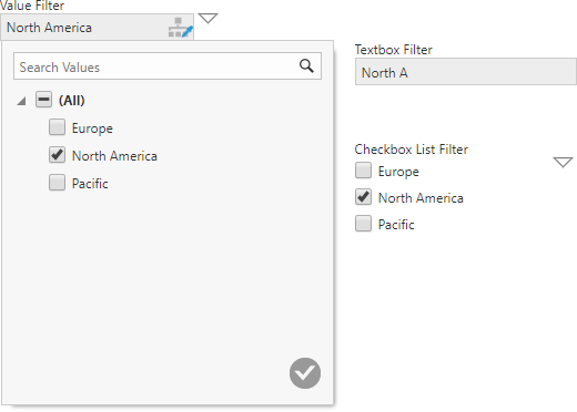 Hierarchy value filter examples