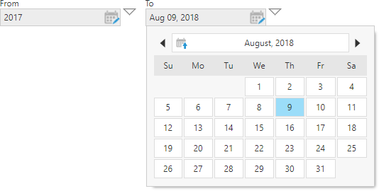Calendar Range filter