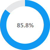 A pie gauge with a data label in the center