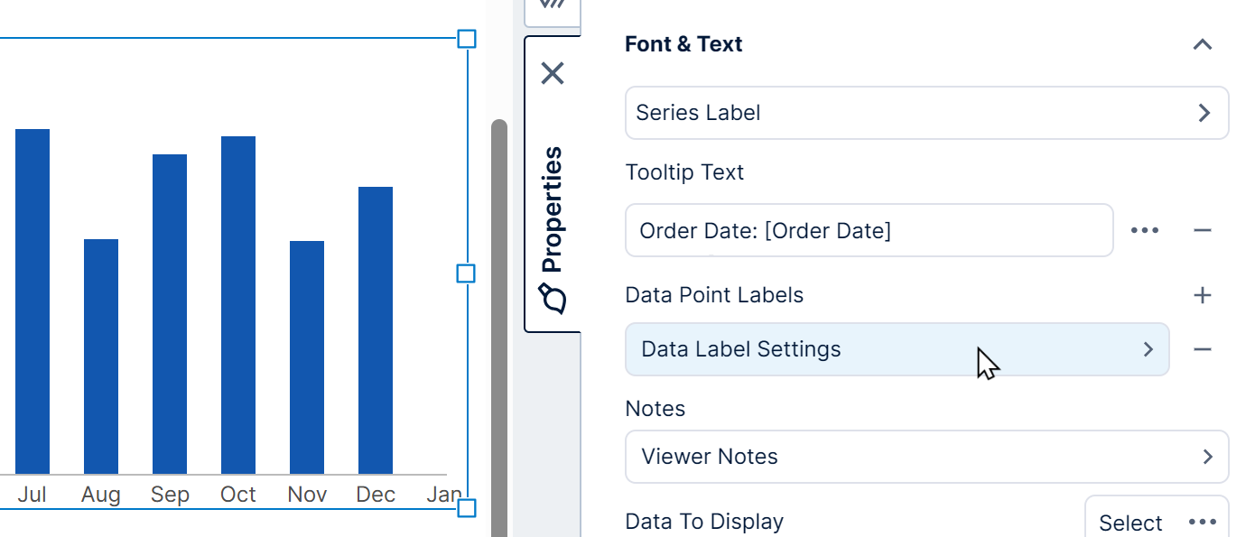 Add Data Label Settings for data points