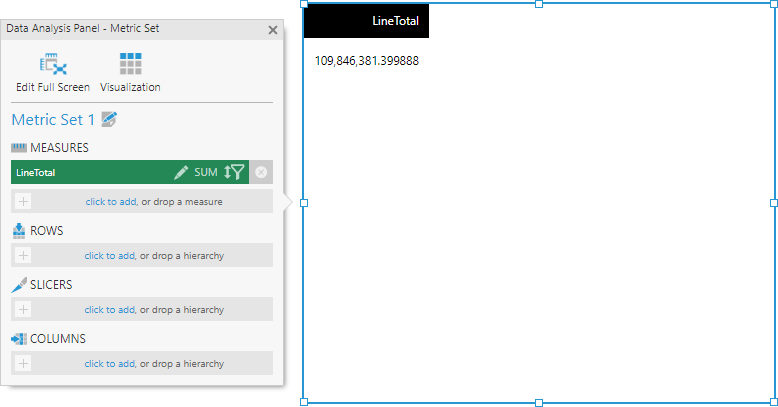 Drop the first measure on the canvas