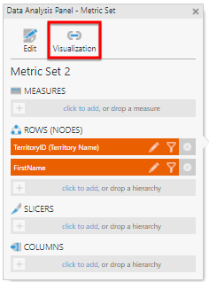 Select Visualization in the Data Analysis Panel