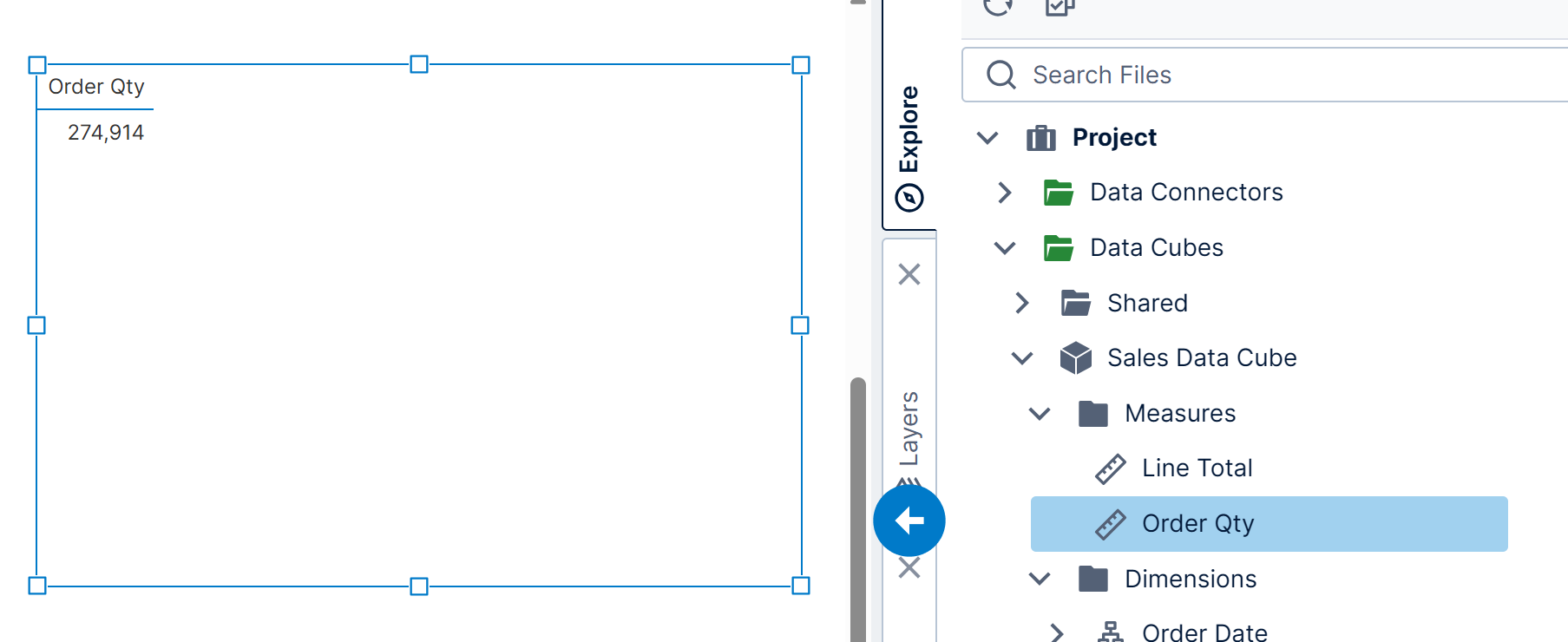 Drag Order Quantity to the canvas