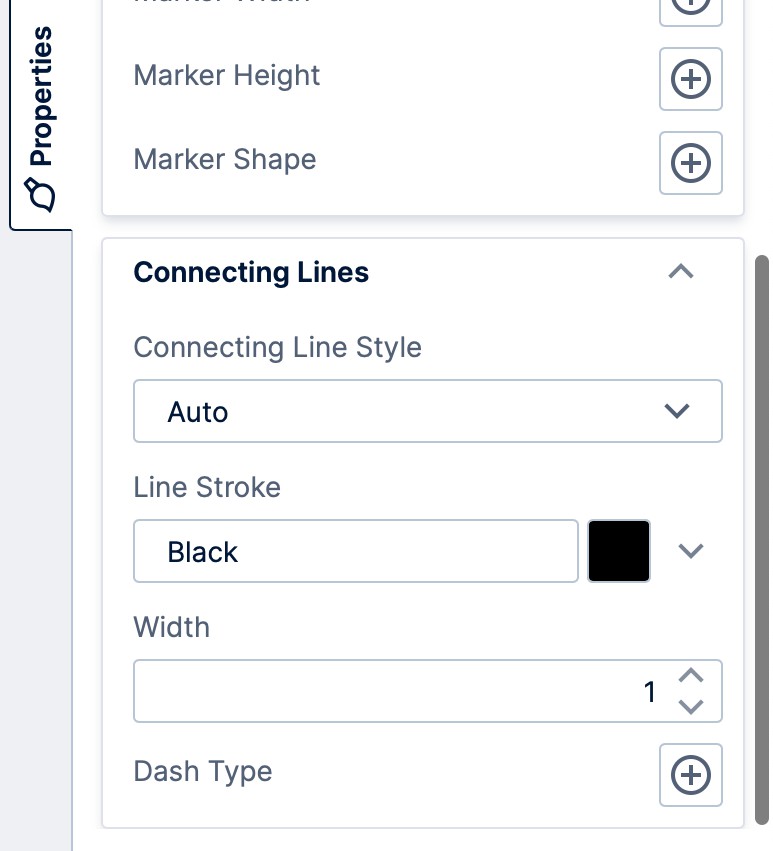 Customizing connecting lines