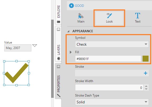Editing a state style's appearance