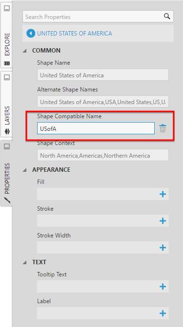 Edit properties for a shape and use the Shape Compatible Name property to give it a name for connecting to data