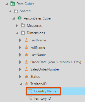 An upper hierarchy level in the Explore window