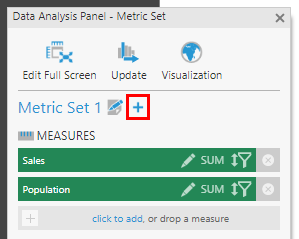 Click the plus to add another metric set if needed