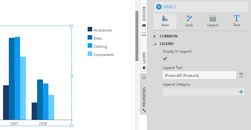 Legend-related properties for a chart series