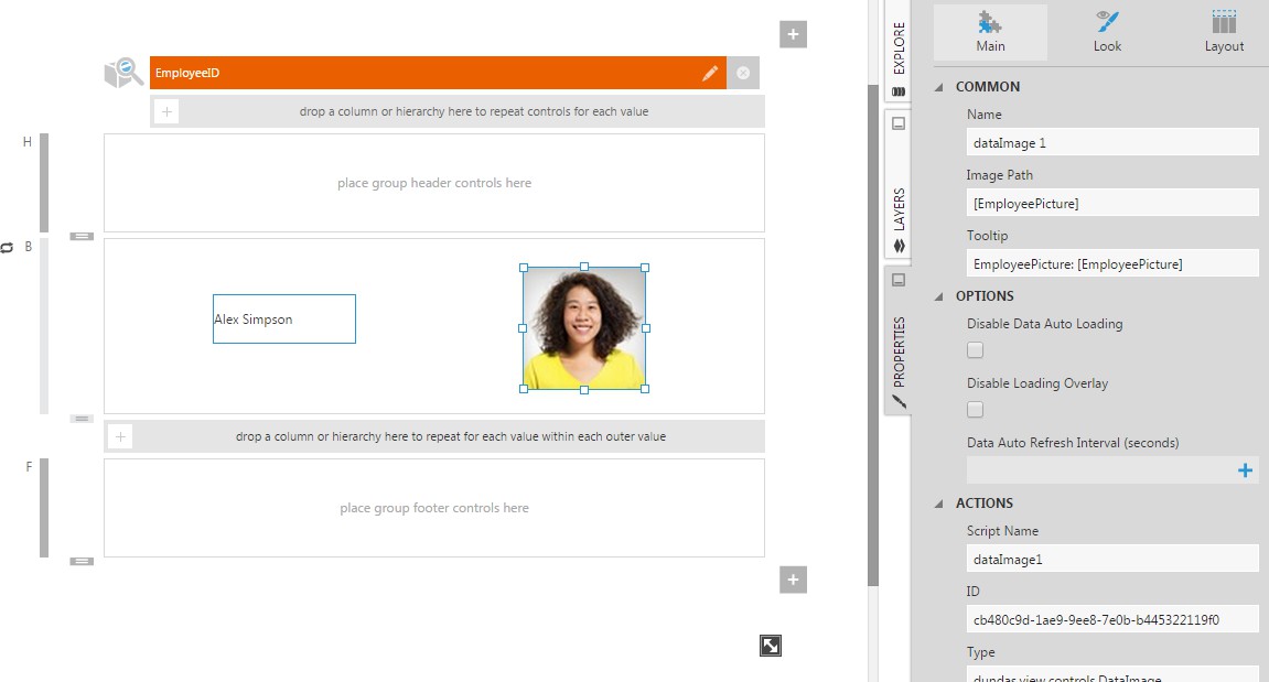 Adding a data image to a scorecard