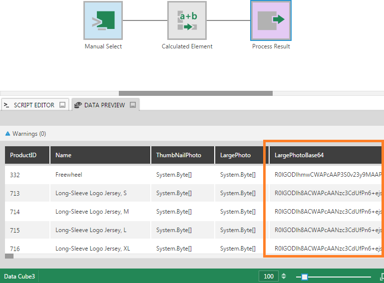 Data Preview shows the Base64 image data