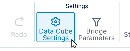 Configure the data cube settings