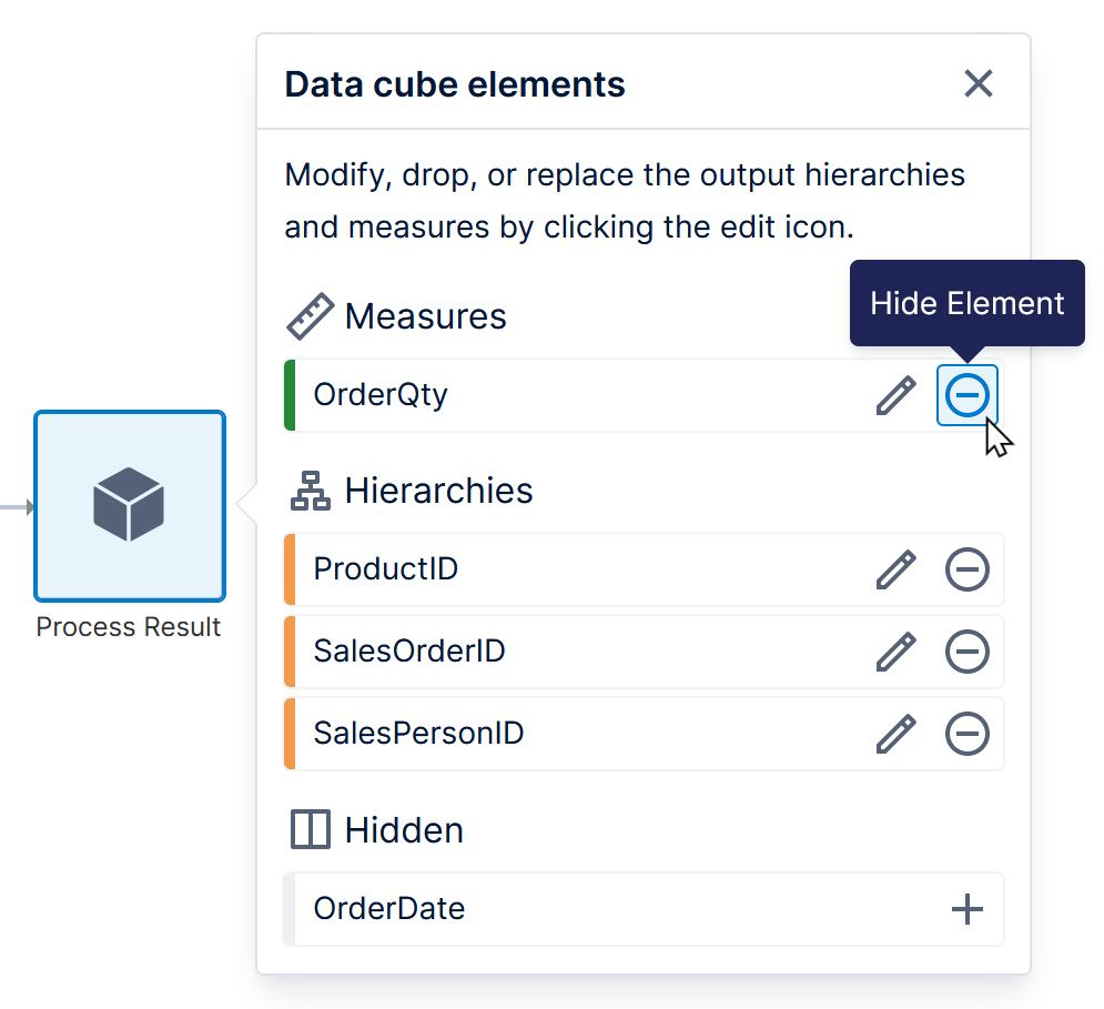 Hiding a measure or hierarchy