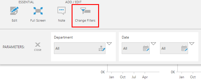 Click Change Filters to open the parameter bar