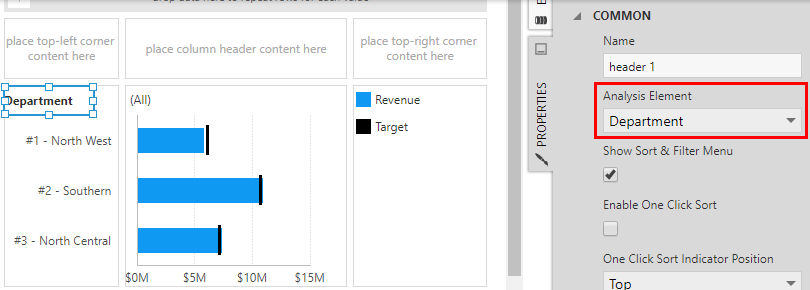 Setting up a header control and a legend