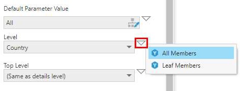 Choosing a ragged hierarchy level token option